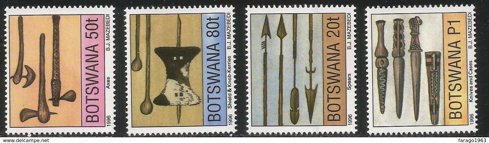 1996 Botswana Weapons  Complete Set Of 4  MNH - Botswana (1966-...)