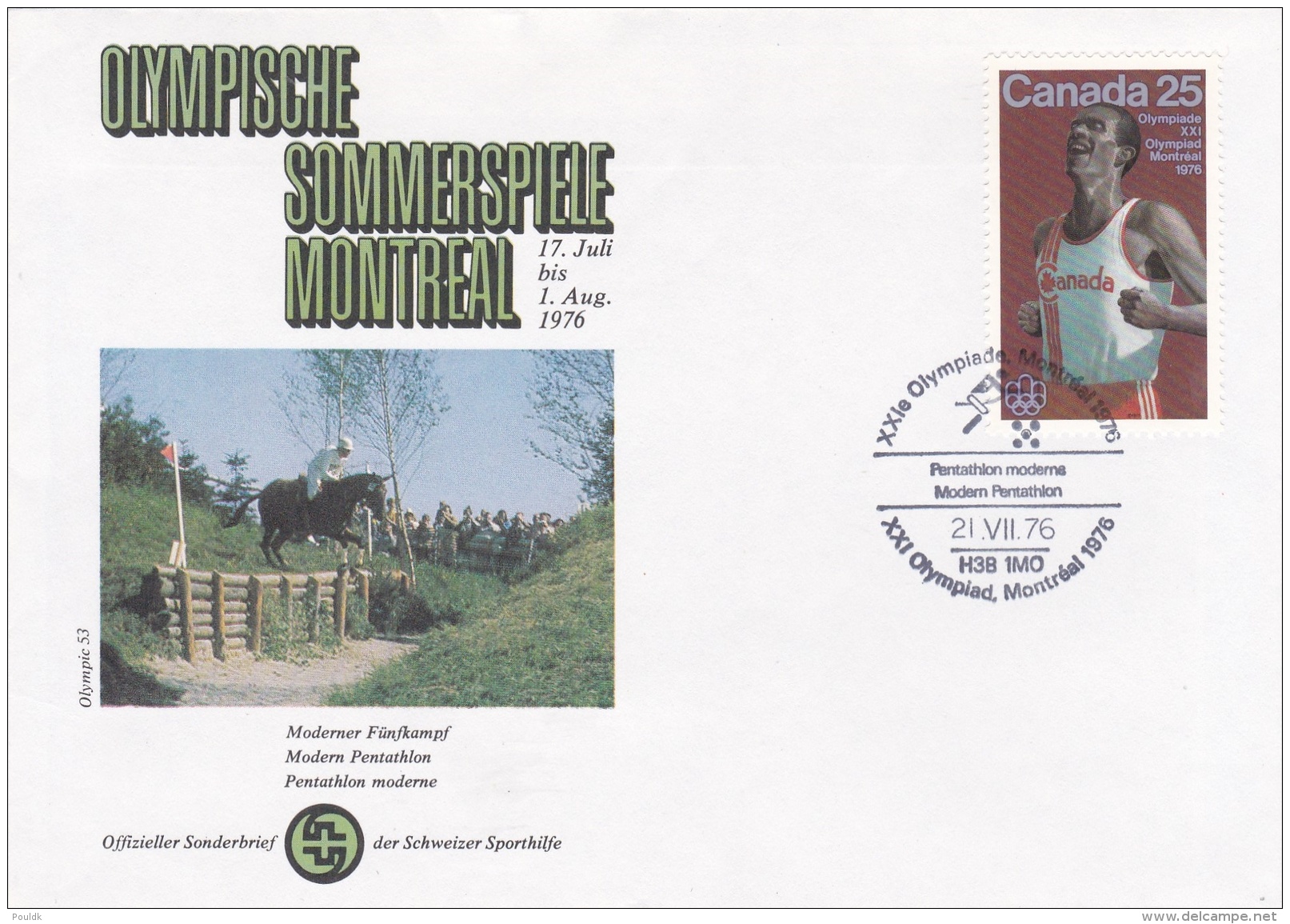 Canada Cover 1976 Montreal Olympic Games - Modern Pentathlon (DD6-4) - Sommer 1976: Montreal