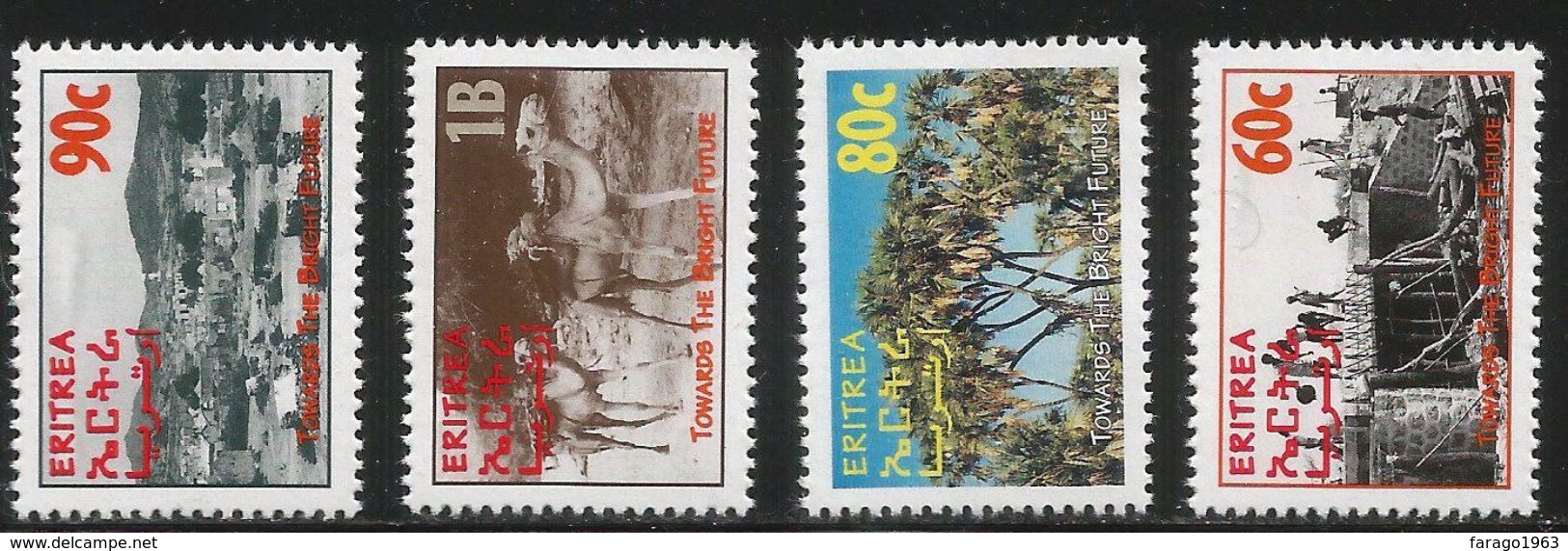 1995 Eritrea Development Trees Camels "Bright Future"  Complete Set Of 4  MNH - Erythrée