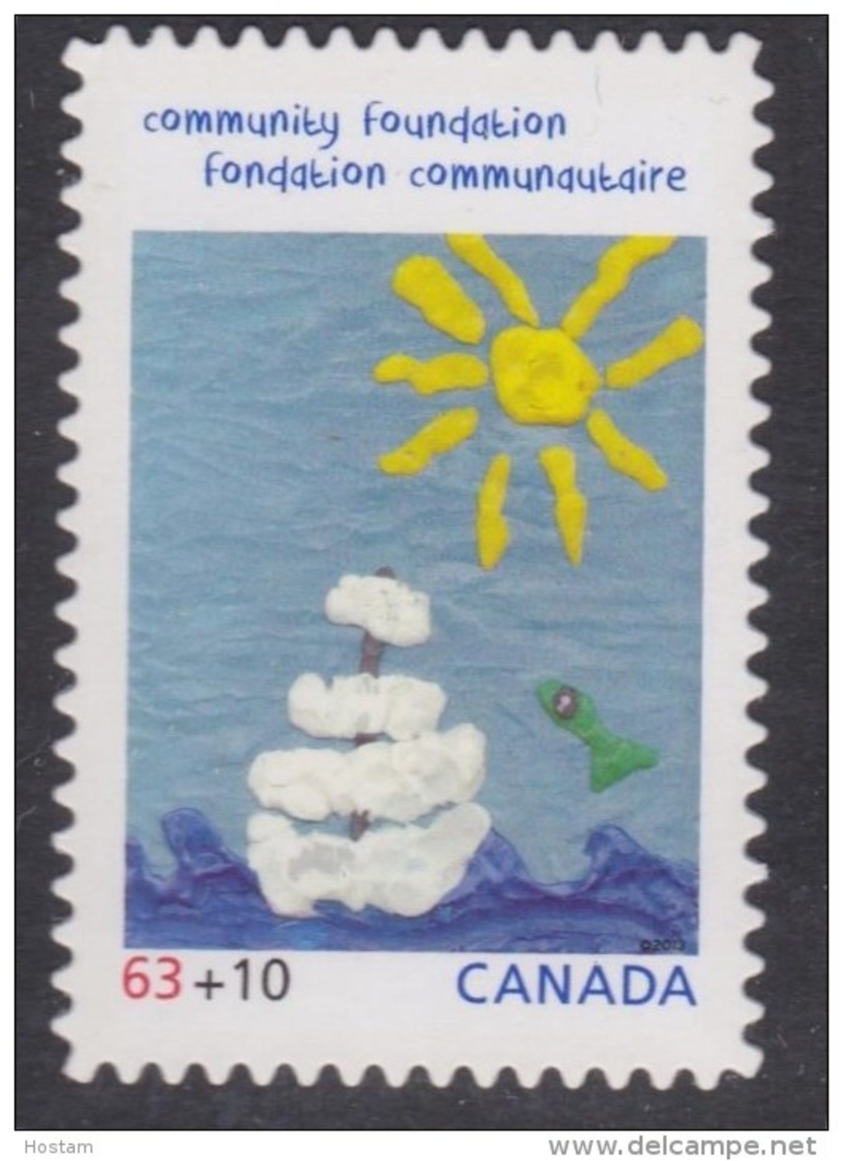 Canada, 2009, # B20i, CANADA POST COMMUNITY FONDATION, Floating Adrift By Ezra Peters, DIE CUT FROM QUARTELY PACK - Oblitérés