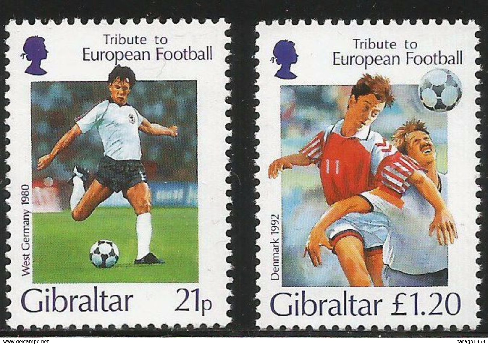 1996 Gibraltar European Football    Complete Set Of 4 MNH - Gibilterra