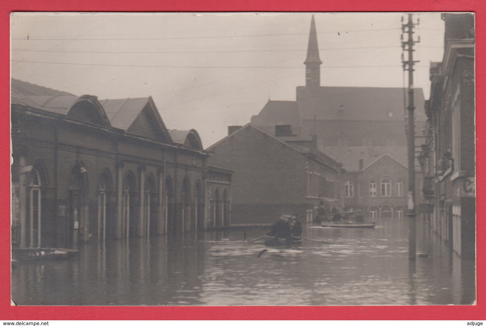 CPA* SERAING *INONDATIONS 1926 * Palais De Justice Et Ecole De Garçons* Animation * Scann RECTO/VERSO - Seraing