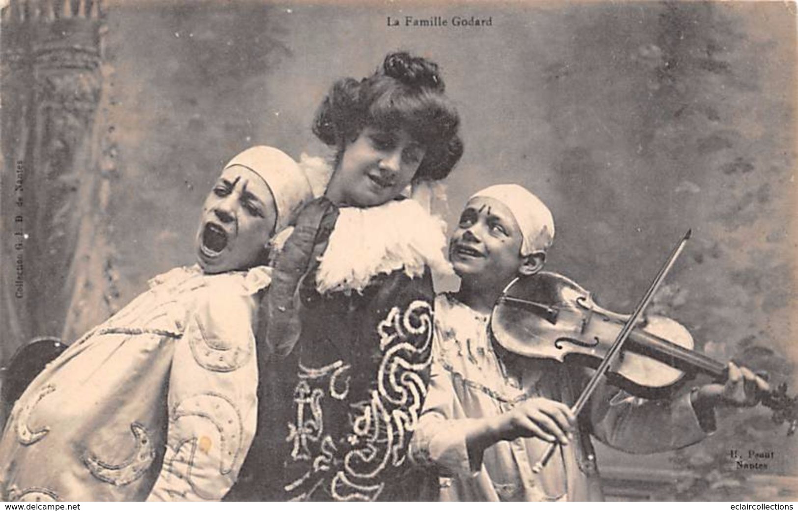 Thème : Clowns.Pierrot.Colombine.    Famille Godard.  Violon  (voir Scan) - Otros & Sin Clasificación