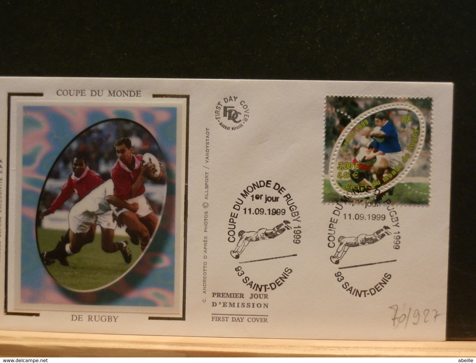 70/927   FDC  FRANCE SOIE - Rugby