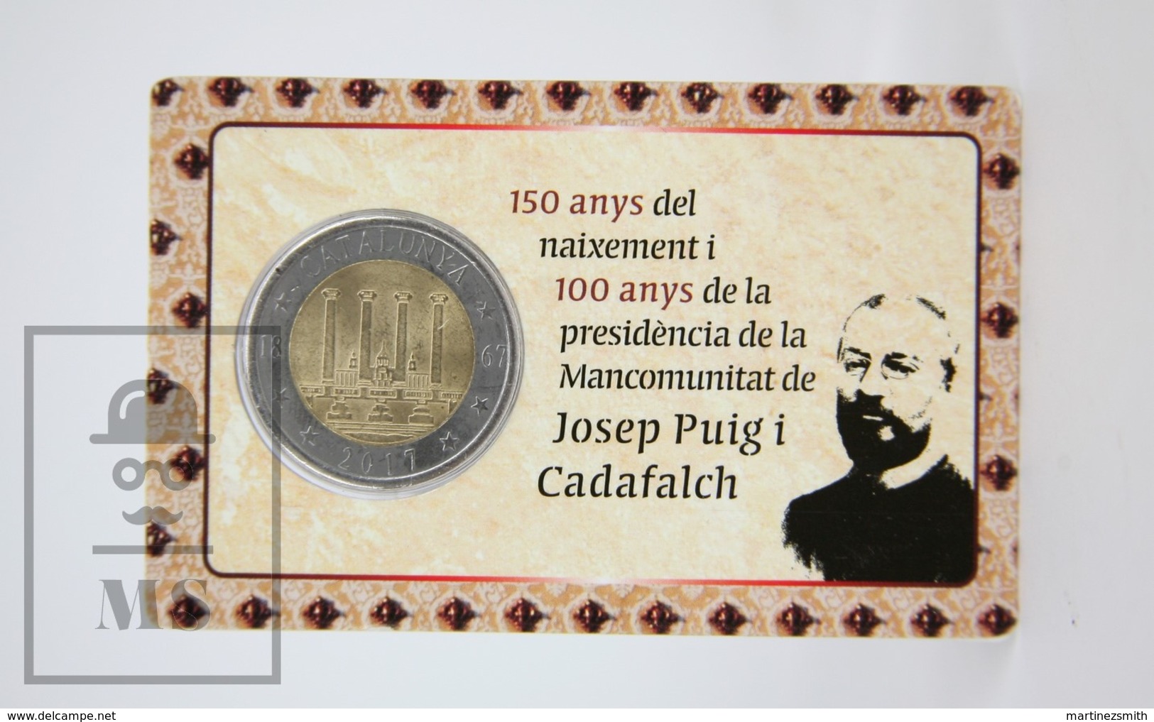 Catalunya/ Catalonia 2017 Private Proof Commemorative 2 Euro Coin Card - Josep Puig I Cadafalch Anniversary - Essais Privés / Non-officiels