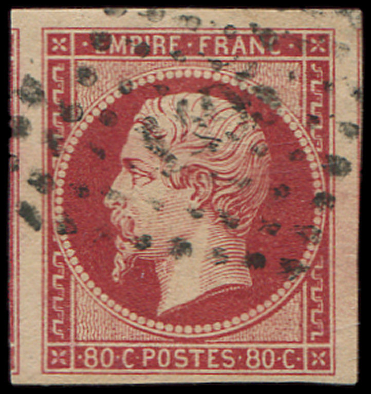 17A  80c. Carmin, Obl. PC 1695, Grandes Marges, Amorces De 2 Voisins, TTB/Superbe - 1853-1860 Napoléon III