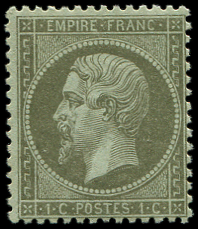 ** 19    1c. Olive, TB. C - 1862 Napoléon III