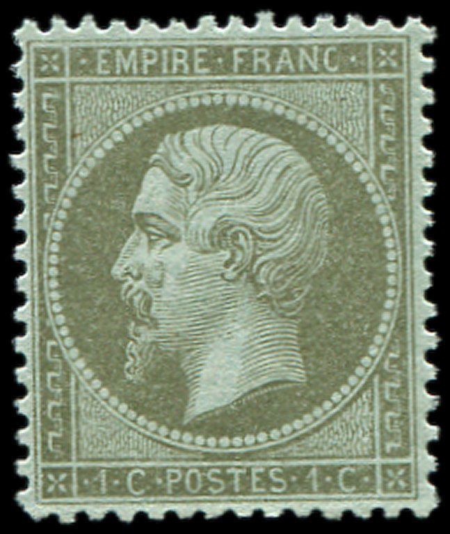 ** 19    1c. Olive, Excellent Centrage, TB - 1862 Napoléon III