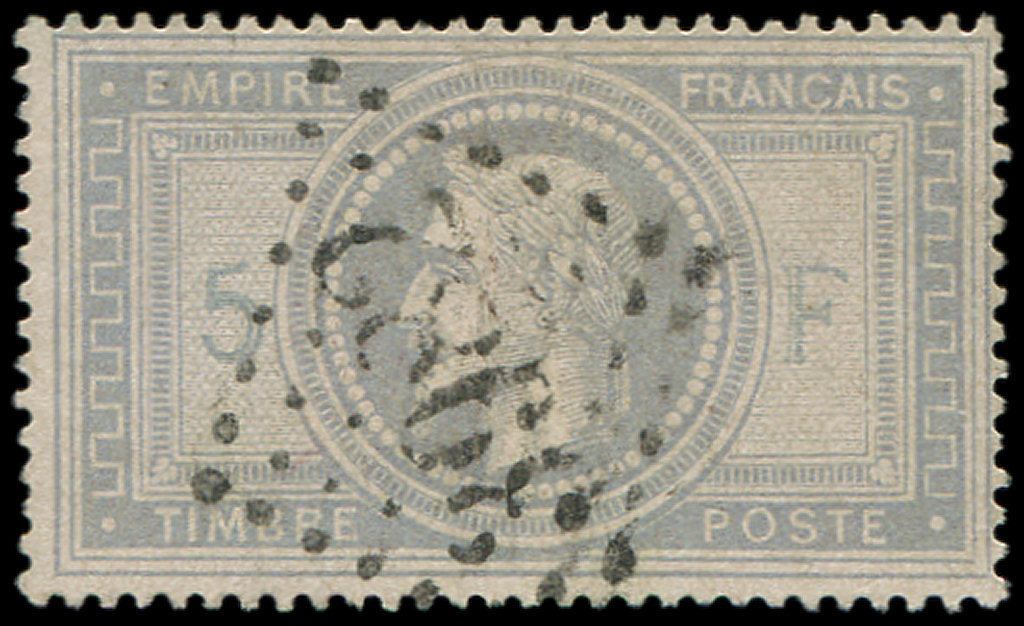 33    5f. Violet Gris, Oblitéré GC 3982, TB - 1863-1870 Napoléon III. Laure