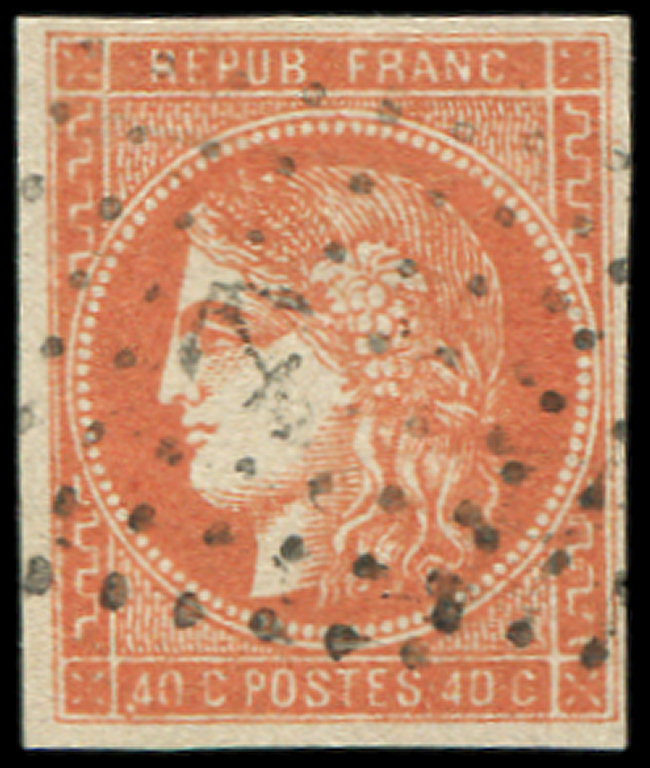 48   40c. Orange, Obl. ANCRE, TB. C Et Br - 1870 Emission De Bordeaux