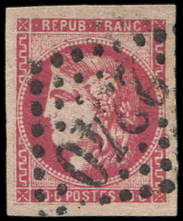 49   80c. Rose, Oblitéré GC 2240, Très Belles Marges, TB. S - 1870 Emission De Bordeaux