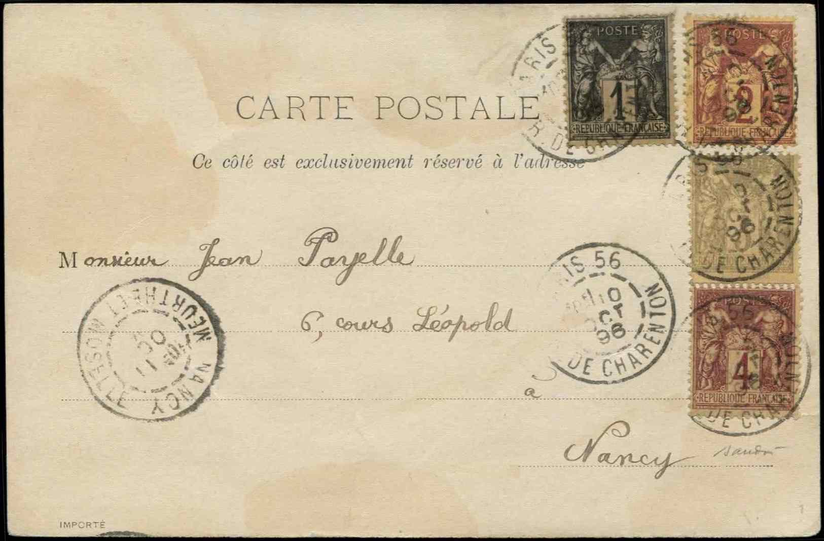 Let N°83 + 85 + 87 + 88 Obl. PARIS 56, 10/10/96 S. CP Tsar Et Tsarine, TB - 1877-1920: Période Semi Moderne