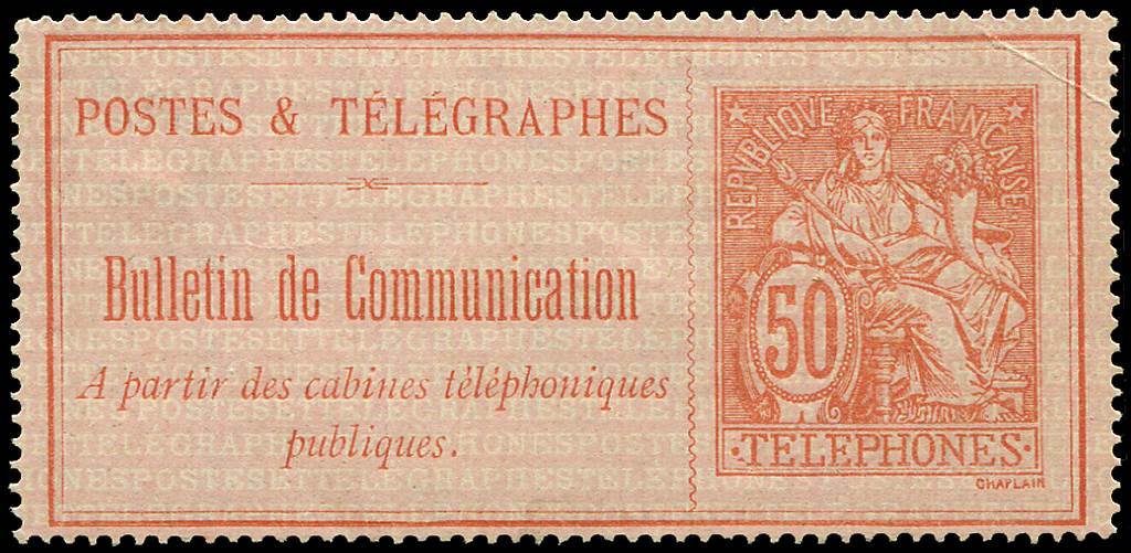 (*) Téléphone 18 : 50c. Rouge Sur Rose, TB - Télégraphes Et Téléphones