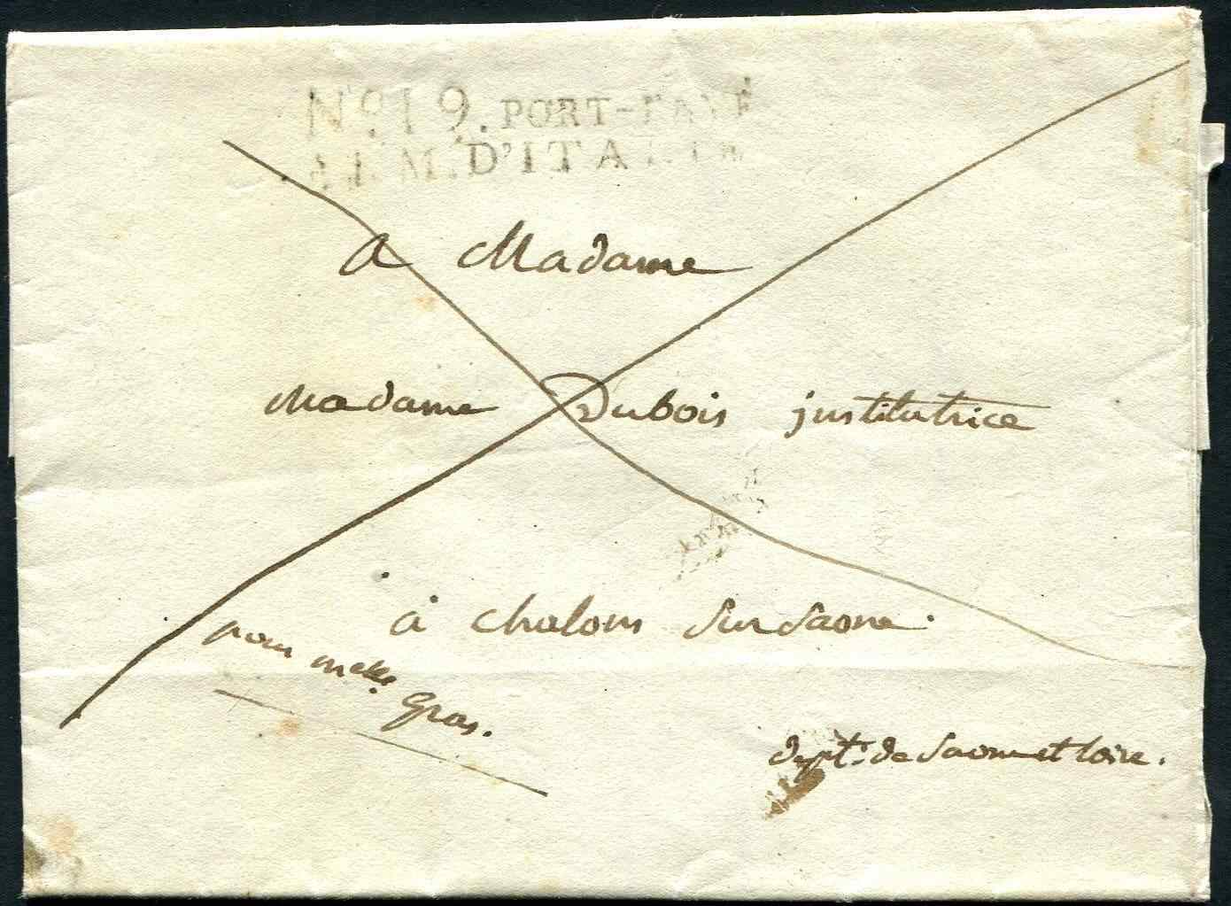 Let MP N°19 PORT PAYE/ARM. D'ITALIE Sur LAC De Milan 1812, TB - Autres & Non Classés