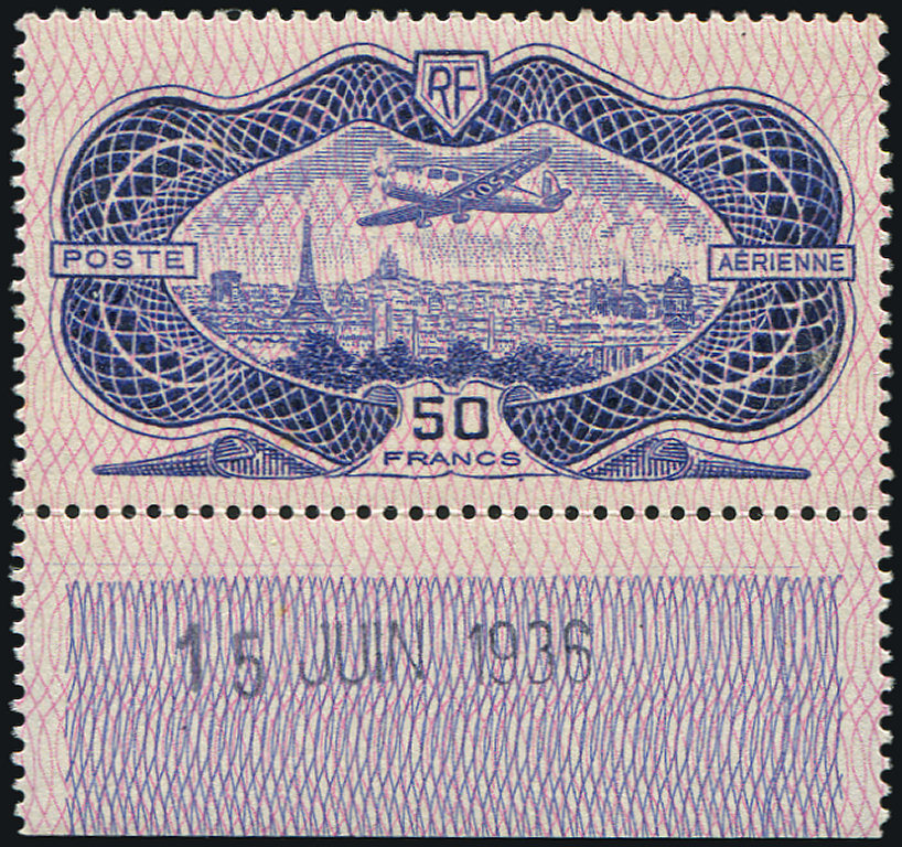 ** 15  50f. Burelé, Bdf Daté 15/6/36, TB - 1927-1959 Neufs