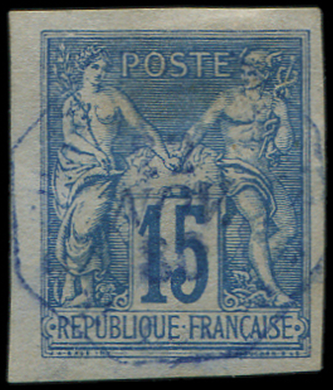 41   15c. Bleu, Oblitération Bleue, TB - Autres & Non Classés