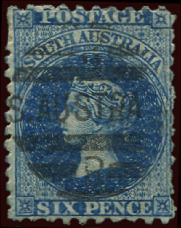 AUSTRALIE DU SUD 3 : 6p. Bleu Foncé, Obl., TB - Oblitérés