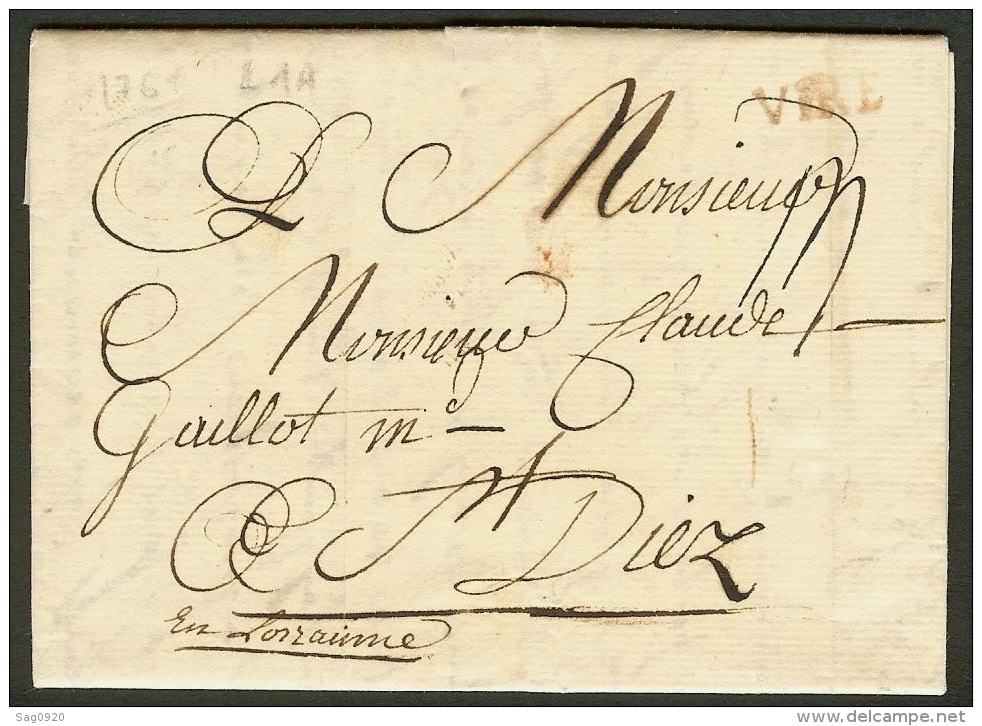 Calvados-Lettre De Vire-1761-Marque Lenain L1a - 1701-1800: Précurseurs XVIII