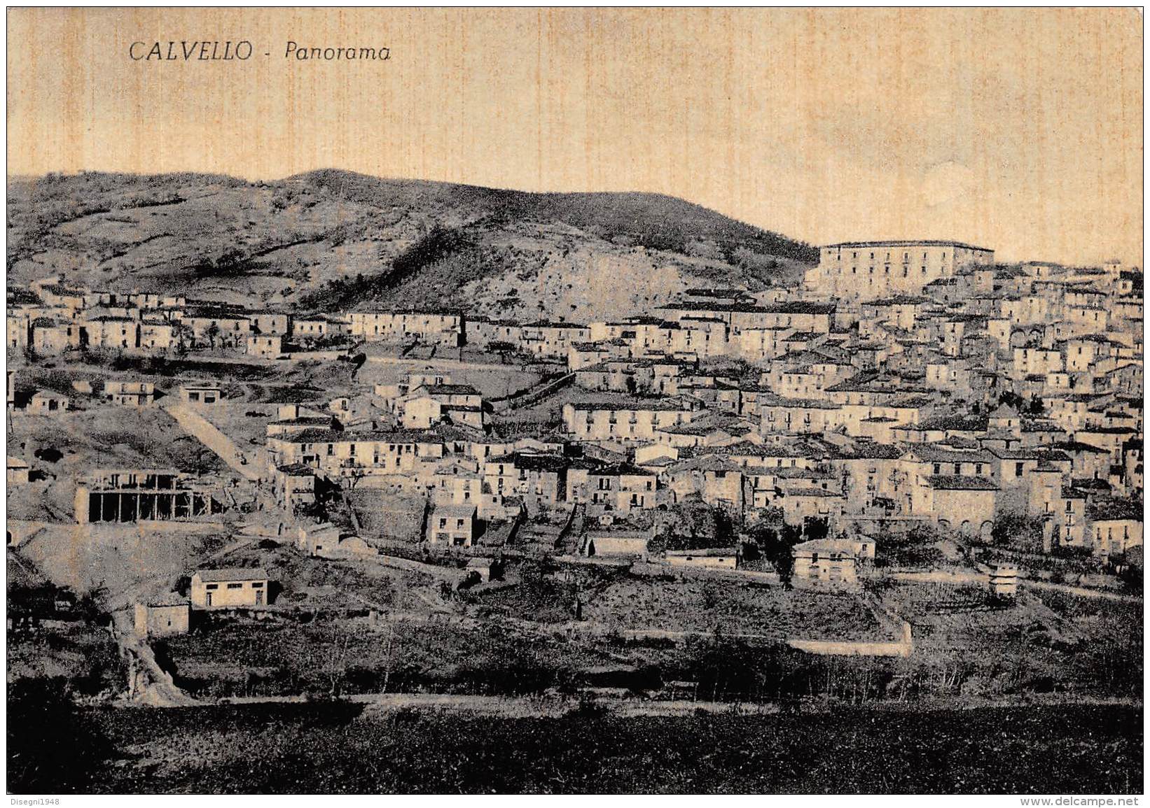 07075 "CALVELLO - PANORAMA (PZ)" CART. ILL. ORIG. NON SPED. - Altri & Non Classificati