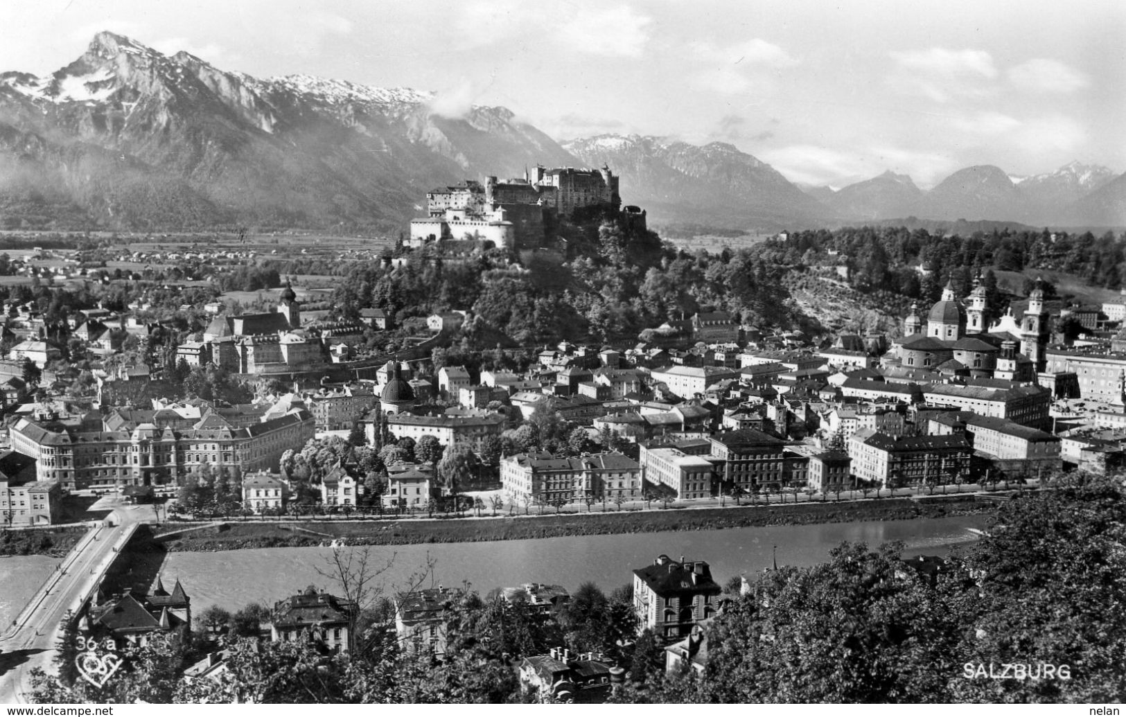 AUSTRIA SALZBURG-BERGHEIM-1801m- PANORAMA-VERA FOTOGRAFIA  VIAGGIATA- 1958 - Bergheim