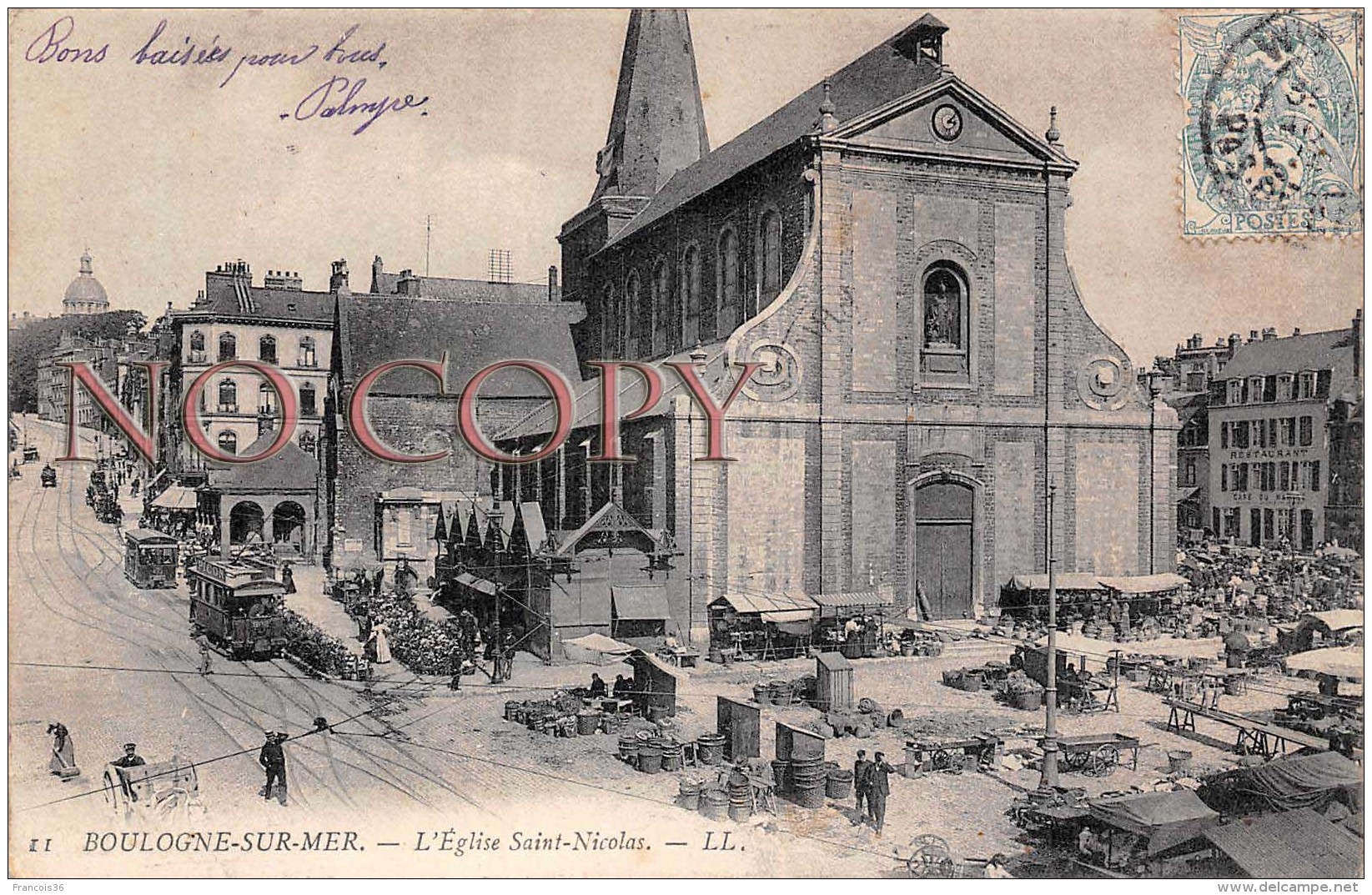 (62) Boulogne Sur Mer - L'Eglise Saint St Nicolas - Tram Tramway - Boulogne Sur Mer