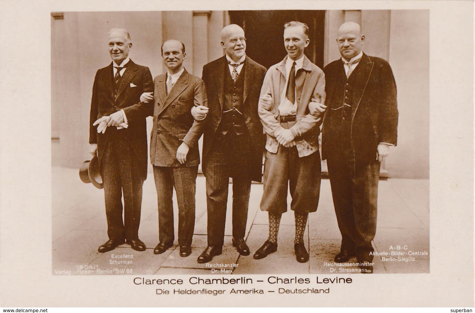 CLARENCE CHAMBERLIN & CHARLES LEVINE : PREMIER VOL / FIRST FLIGHT : AMERICA - GERMANY - YEAR / ANNÉE : 1927 (w-696) - Airmen, Fliers