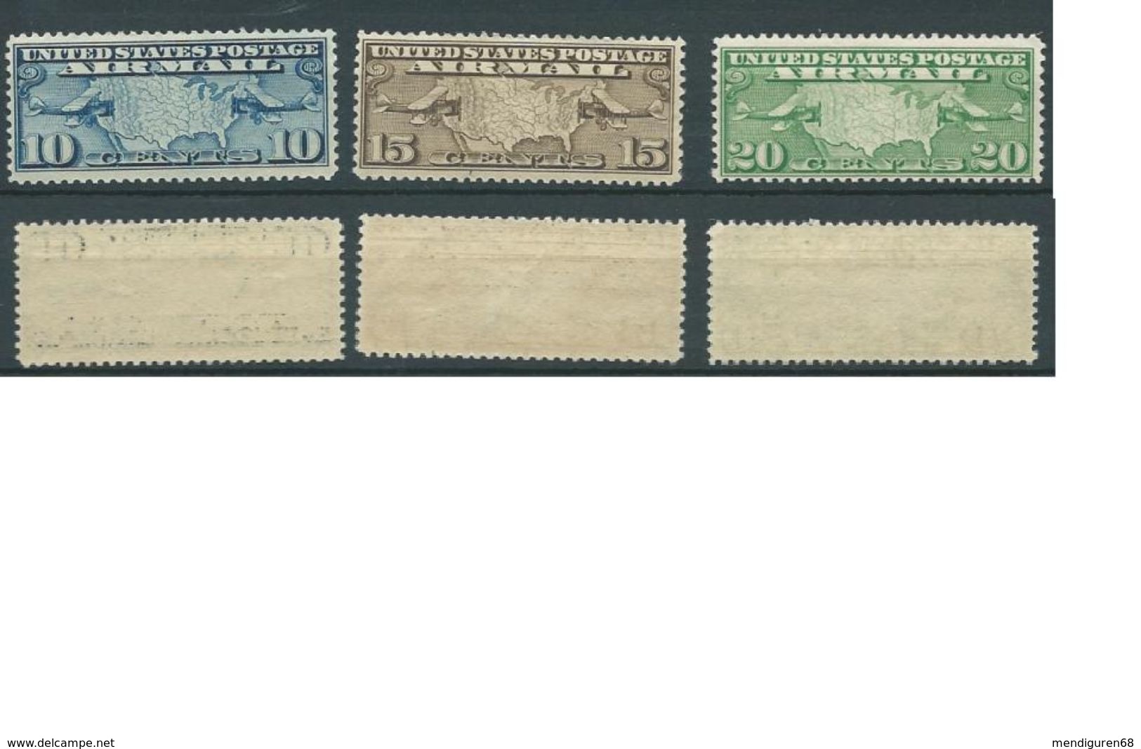 USA 1923 AIRMAIL  Set  3v. Air Emblems USED  SC C4-C6 MI 286-88 SG PA4-6 YV A614-16 - 1a. 1918-1940 Usados