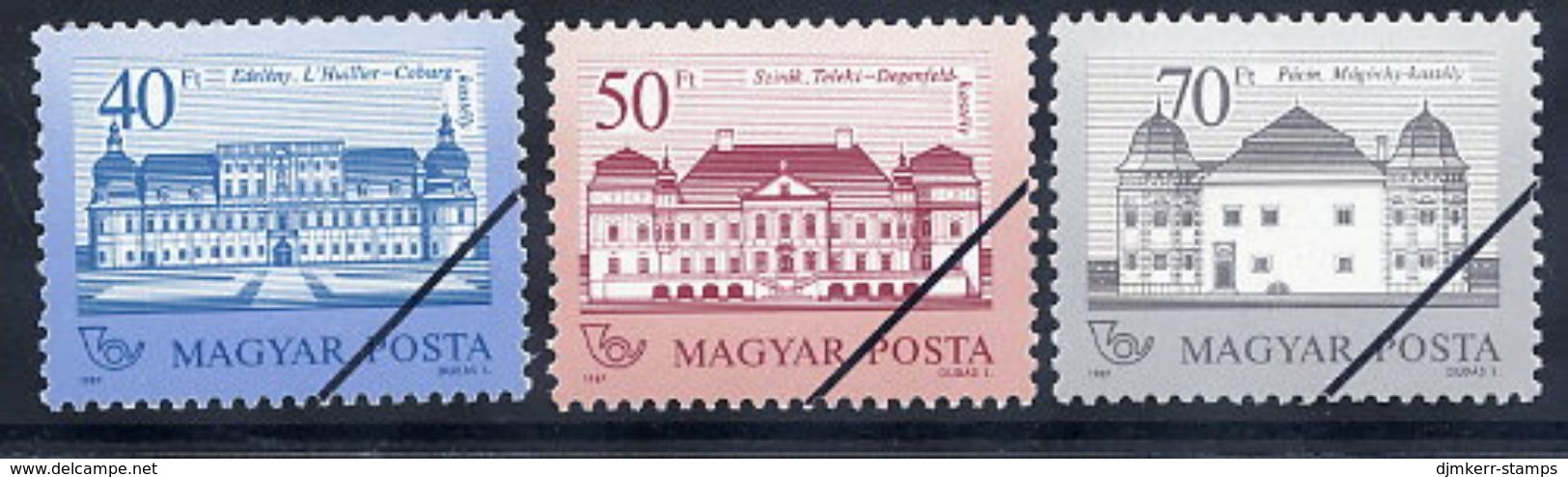 HUNGARY 1987 Castles Definitive Set  With Specimen / Muster Cancellation MNH / **.  Michel 3914-16 - Nuovi