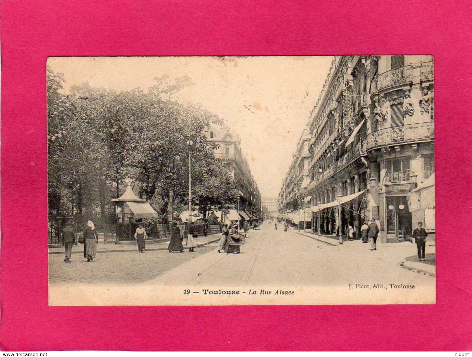 31 Haute Garonne, TOULOUSE, La Rue Alsace, Animée, Commerces, 1905, (J. Picot) - Toulouse