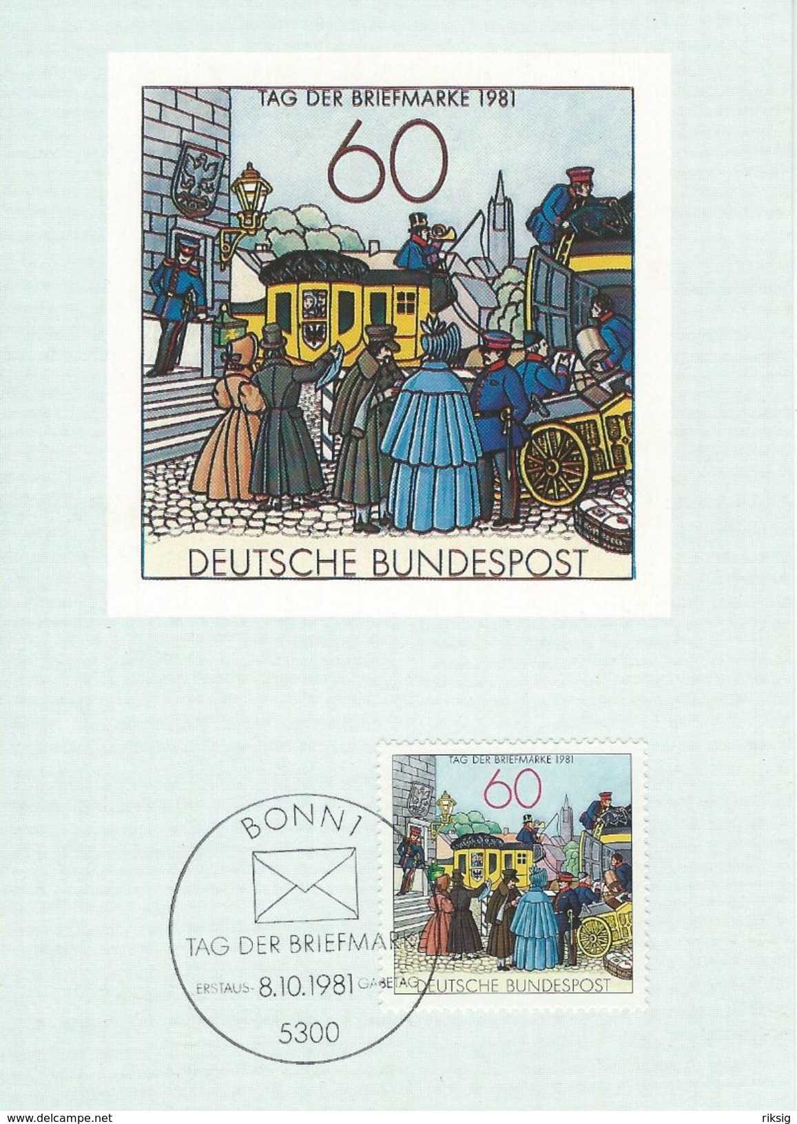 Germany - Tag Der Briefmarke    Maxicard.  Used 1981  Postmark: Bonn.   # 07125 - Correos & Carteros