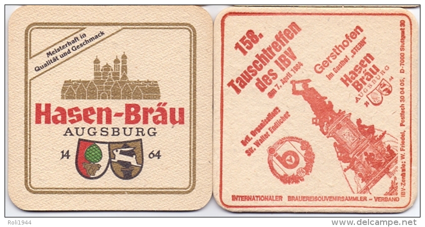 #D160-094 Viltje Hasenbräu Augsburg - Bierdeckel