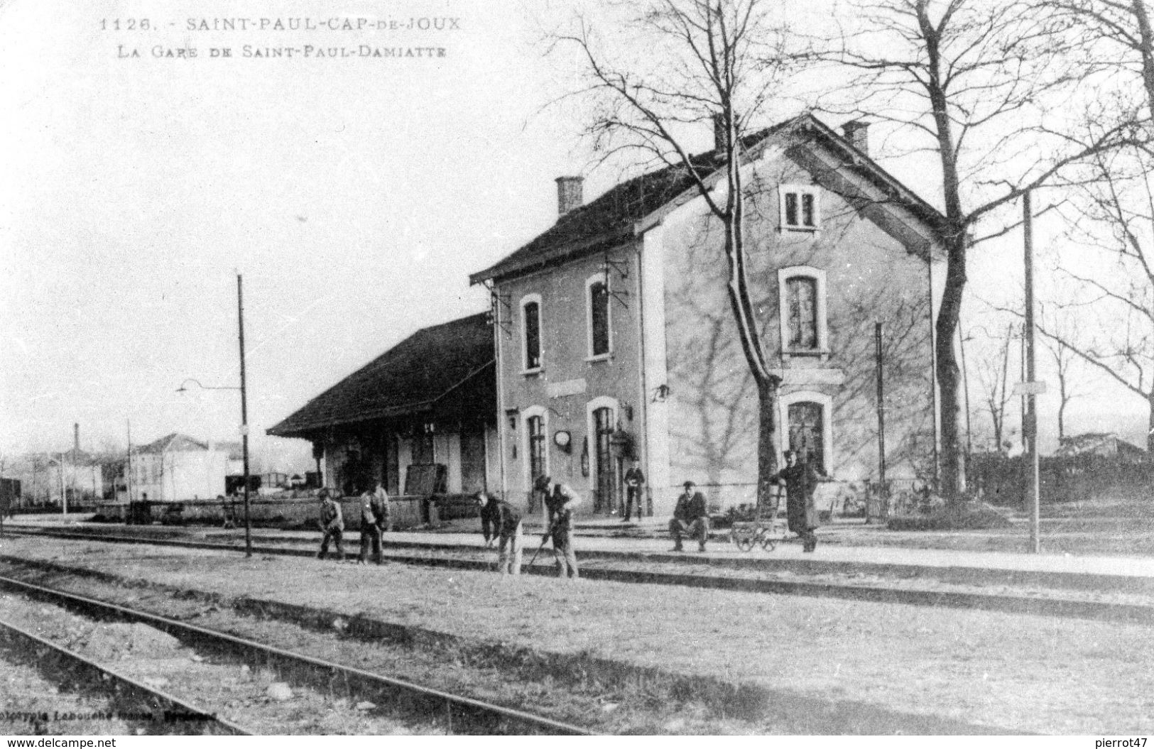 CHEMINS De FER-ST PAUL-CAP-de-JOUX: La Gare De St Paul-DAMIATTE 1939,:Photo Sur Carton, 15x10 Cm,de 1950, - Saint Paul Cap De Joux