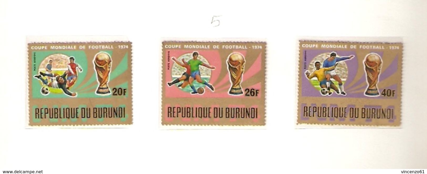 REPUBLIQUE DU BURUNDI  AEREO FIFA WORLD CUP 1974 GERMANY 1974 - 1974 – Germania Ovest