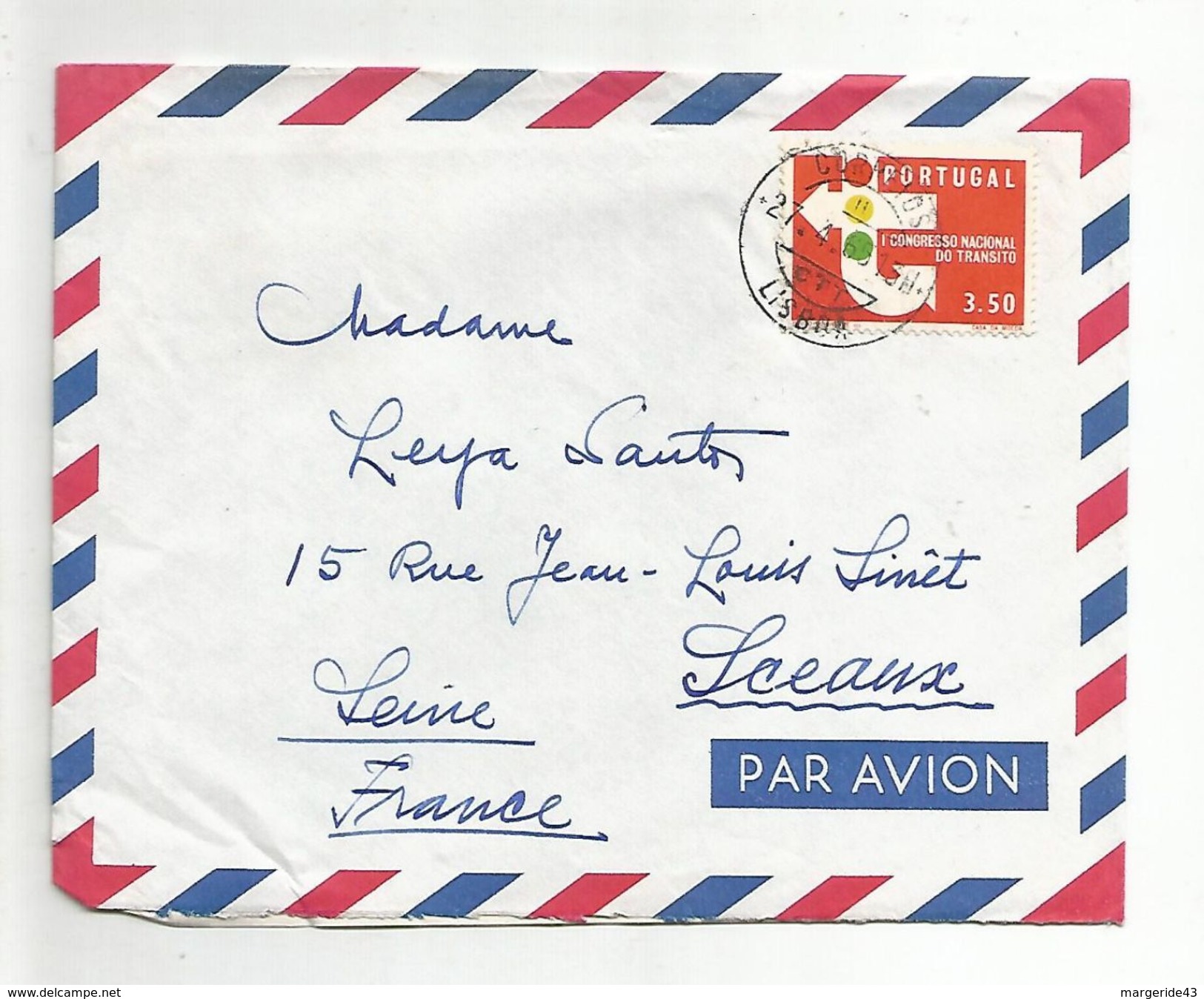 PORTUGAL LETTRE AVION POUR LA FRANCE 1965 - Marcophilie