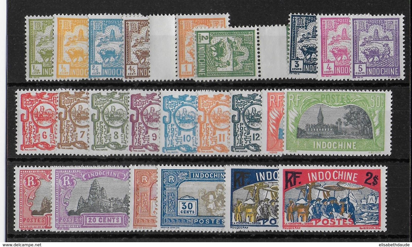 INDOCHINE - YVERT N°123/146 * CHARNIERE CORRECTE (QUELQUES **) - COTE = 140 EUROS - Unused Stamps