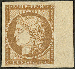 ** No 1, Bistre-jaune, Nuance Foncée, Bdf, Superbe. - TB - 1849-1850 Cérès