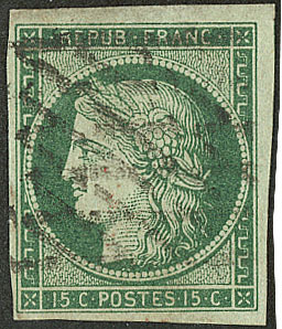 No 2c, Obl Grille Sans Fin. - TB. - R - 1849-1850 Cérès