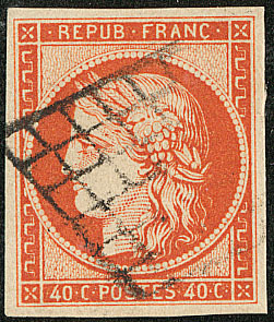 No 5b, Orange Vif, Obl Grille, Très Frais. - TB - 1849-1850 Ceres