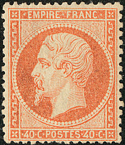 * No 23c, Orange Vif, Gomme Altérée Mais Très Frais Et TB. - R - 1862 Napoleon III