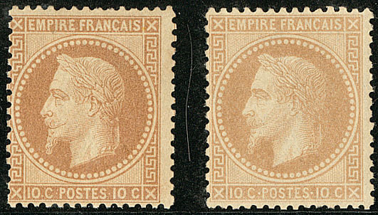 * Nos 28I, 28II, Très Frais. - TB - 1863-1870 Napoleone III Con Gli Allori