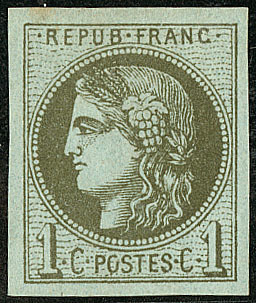 * No 39Ib, Gris Olive. - TB - 1870 Bordeaux Printing