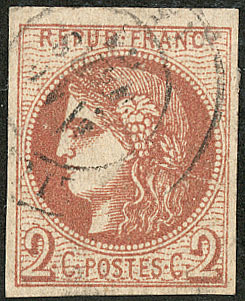 No 40II, Obl Cad. - TB - 1870 Bordeaux Printing