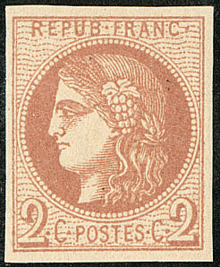* No 40IIa, Brun-rouge Clair, Très Frais. - TB - 1870 Bordeaux Printing