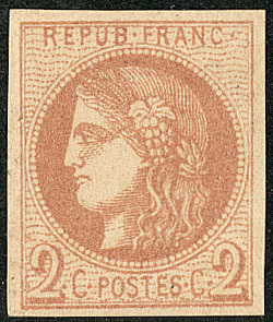 * No 40IIc, Brun-clair, Très Frais. - TB - 1870 Bordeaux Printing