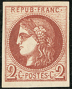 * No 40IId, Rouge Brique, Gomme Diminuée Mais Superbe Nuance. - R - 1870 Bordeaux Printing