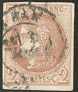 No 40IIg, Obl Cad. - B - 1870 Bordeaux Printing