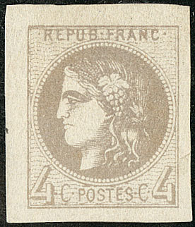 (*) No 41IIb, Gris Lilas, Petit Cdf, Jolie Pièce. - TB - 1870 Bordeaux Printing