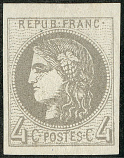 * No 41IId, Gris Foncé, Bdf, Très Frais. - TB - 1870 Bordeaux Printing