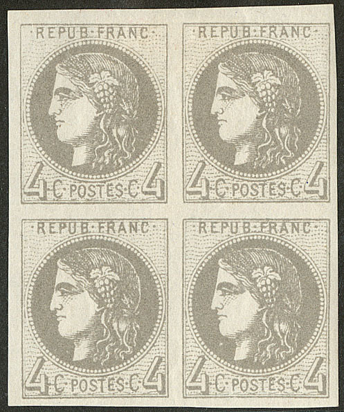 * No 41IId, Bloc De Quatre, Très Frais. - TB - 1870 Bordeaux Printing