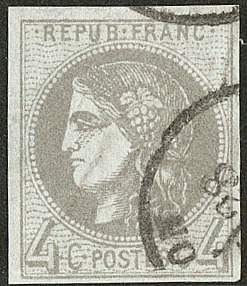 No 41IId, Pos. 4, Obl Cad. - TB - 1870 Bordeaux Printing